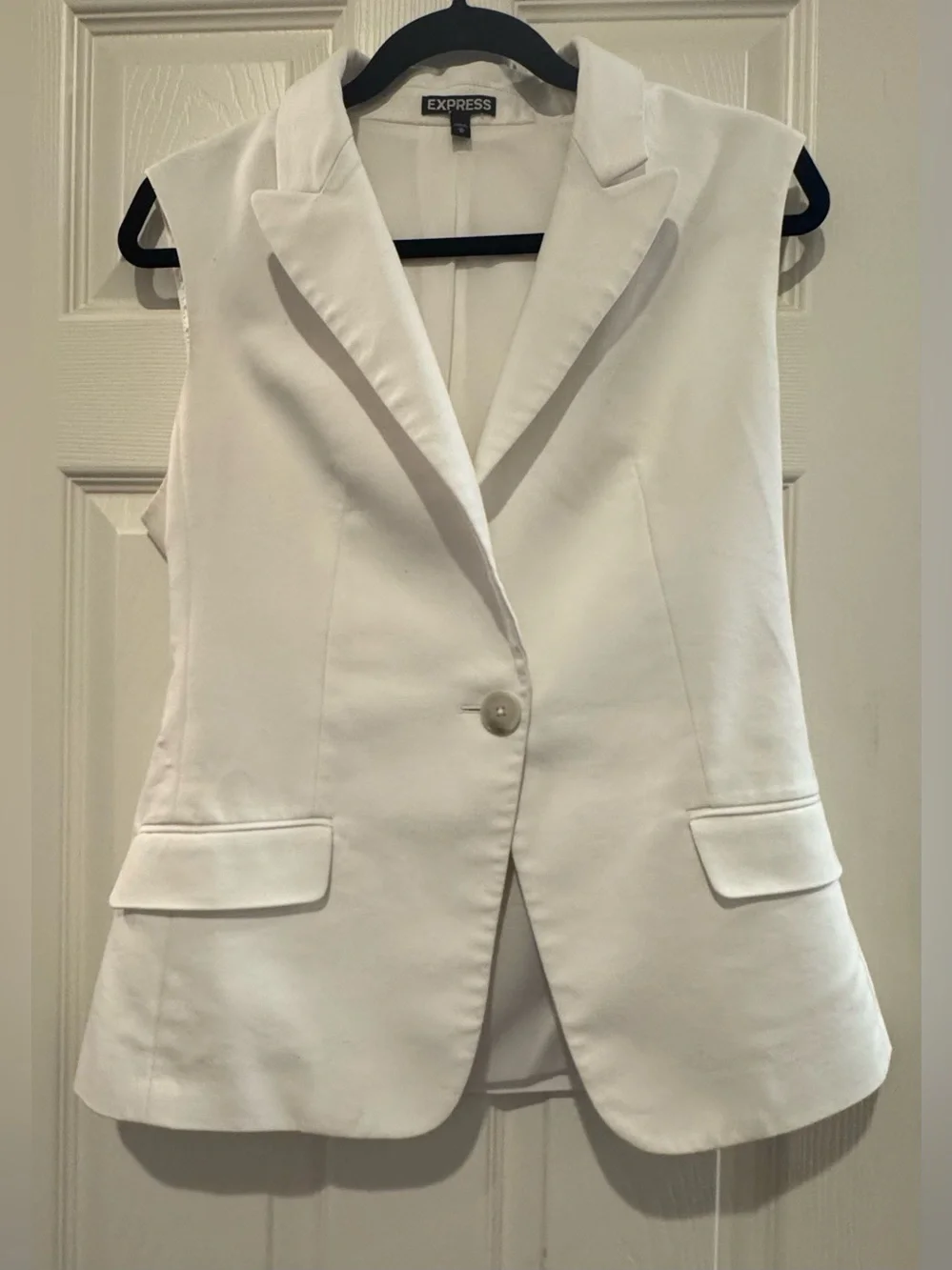 Express White Sleeveless Blazer Vest